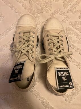 Rick Owens DRKSTR Converse Low Top platform Sneakers - Off-White Cream